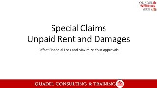 Special Claims Webinar 2  Unpaid Rent amp Damages [upl. by Zuzana]