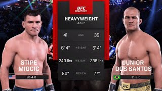 Heavyweight GOAT Tournament ROUND 1 Junior Dos Santos vs Stipe Miocic UFC 211 Rematch UFC 5 INSANE [upl. by Delfeena]