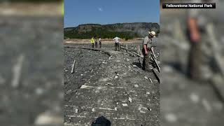 Hydrothermal geyser explosion in Yellowstone National Park [upl. by Wiseman]