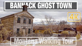 Ghost Town Walking Tour  Bannack Montana  4K City Walks  Virtual Travel Walking Treadmill Walk [upl. by Gruber]