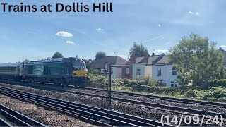 Trains at Dollis Hill tube station 140924 [upl. by Ezzo772]