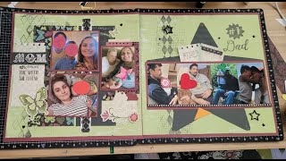 May Mothers Day June Fathers Day calendar page how to make single pages work together in album [upl. by Lynnworth]