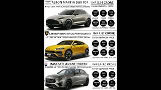 Aston Martin DBX 707 Vs Lamborghini Urus perfomante Vs Maserati Levan5 trofeo🔥🚀luxury [upl. by Niroht]