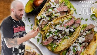 Cooking with Volk  How to Make Mexican Steak Tacos at Home [upl. by Hnid]