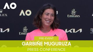 Garbiñe Muguruza Press Conference  Australian Open 2022 PreEvent [upl. by Curnin]