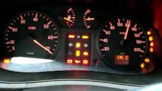 Renault Kangoo Test licznika i kontrolek  clock tachometer controls test [upl. by Nerreg]