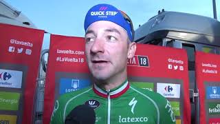 Elia Viviani  intervista postgara  Tappa 21  Vuelta a España 2018 [upl. by Idnod198]