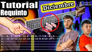 Diciembre  Eslabón Armado  Requinto y Acordes  Tutorial  Como tocar en Guitarra Con Tabs [upl. by Louie]