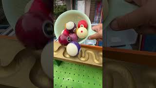 Marble run ASMR amp handmade wooden slope  billiard balls in a sieve [upl. by Barrada]