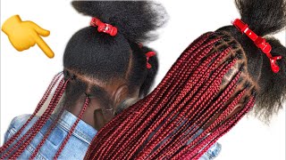 How to braid Natural Hair Colored Braids [upl. by Joe]