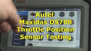 Autel MaxiDas DS708 Throttle Position Sensor Testing [upl. by Aliel889]