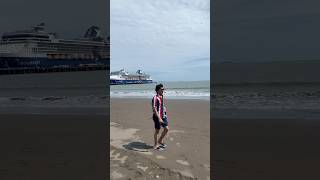 Walkin beach 🏖️ puntaarenas travel cruisevacation shortsbeach ytshortmodelcruiseindia [upl. by Yurt]