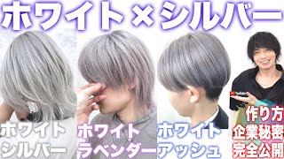 【企業秘密公開】ホワイトシルバーカラーの作り方を全部教えます【アッシュグレーヘアカラー】 [upl. by Afihtan]