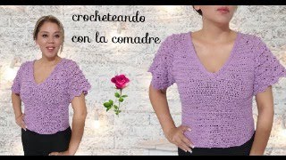 ❤❤❤tutorial blusa abanicos en relieve a crochet parte 1 [upl. by Trab766]