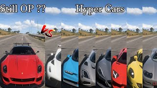 IS Ferrari 599XX EVO is Still THE OP Car In FH5  599XX EVO vs The Best Hypercar 1 Mile Drag Battle [upl. by Raffarty]