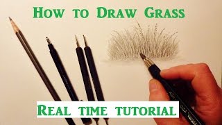 How To Draw Grass Pencil Drawing Tutorial Graphite Pencil Drawing Tips [upl. by Anirol]