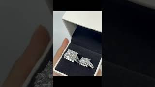 Роскошные шикарные кольца с муассанитами огранки принцесса diamond серьги925проба ring [upl. by Ain752]