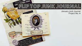 Flip Top Junk Journal  Project No 4  Pocket and Mini Journal  Junk Journal January [upl. by Sirovart]