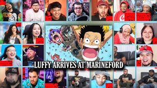 Luffy Arrives at Marineford Reaction Mashup  One Piece Episode 465 [upl. by Skilken]