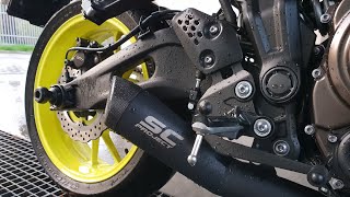 Yamaha MT 07 2018 Night Fluo SC Project Black Edition Exhaust [upl. by Karry796]