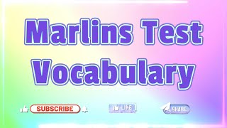 Marlins Test For Seafarer  Vocabulary [upl. by Verlie]