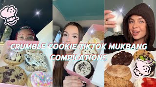 20 Min of Crumbl Cookie ASMR Mukbang TikTok Compilation [upl. by Aneerbas]