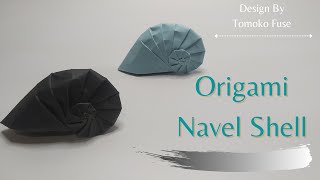 How To Make Origami Navel Shell  Tomoko Fuse   Membuat Origami Kerang Navelorigami [upl. by Nauqe]