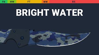 Falchion Knife Bright Water  Skin Float And Wear Preview [upl. by Nylynnej]