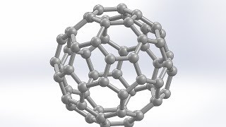 How to make Fullerene C60 by SolidWorks  3D CAD [upl. by Luap]