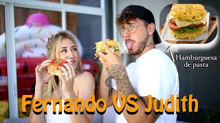 FERNANDO VS JUDITH ¡CREAMOS NUESTRA PROPIA HAMBURGUESA  Hermanos Jaso [upl. by Tnecnev]