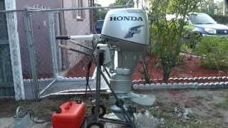 2003 Honda 30hp tiller 4 stroke tiller electric start [upl. by Bradway]