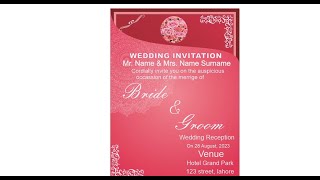 Wedding Invitation card Design  Coreldraw Tutorial  Wedding invitation card design in coreldraw [upl. by Adnolor]