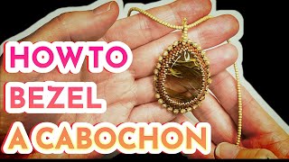 EASY Beaded Bezel Tutorial Learn How to Bezel a Cabochon  DIY Desert Bloom Necklace [upl. by Dloraj]