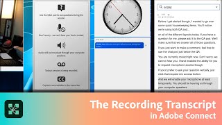 The NEW Recording Transcript in Adobe Connect [upl. by Ru]