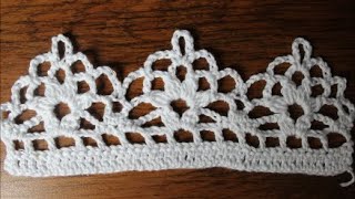 koronka bordiura na szydełku wzór 11 crochet lace edging [upl. by Devy]