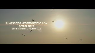 Aivascope Anamorphic Lens 15x Amber flare S1HCanon FD 100mm f28 [upl. by Charmian36]