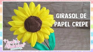 Girasol de papel Crepe  Flores de papel Crepe [upl. by Ahsinad]