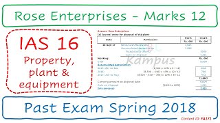 PE QampA Rose Enterprises  ICAP Spring 2018  IAS 16 FA171 [upl. by Lehcor]