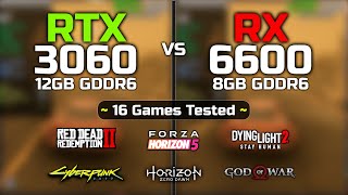 RTX 3060 vs RX 6600  16 Games Tested  Biggest Comparison [upl. by Dat]