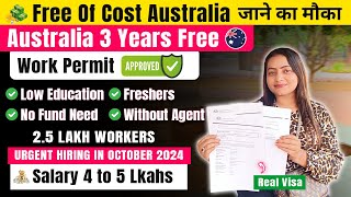 Australia 🇦🇺 Free Work Permit Visa 2024  Approved Within 2 Weeks  Packing and Helper Jobs [upl. by Thury]