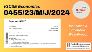 IGCSE Economics SOLVED  Section A 045523MJ24 Discussion [upl. by Adiaz]