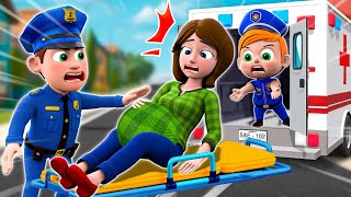 Baby Police Rescue Pregnant Mother🤰 Caring Pregnant Song  Tiny Cookies Nursery Rhymes amp Kids Song [upl. by Ulita957]