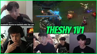 TheShy Plays 1v1s With Rookie amp Uzi Caedrel Reacts To Doublelifts Criticism Of His MSI Tier Lisr [upl. by Ahtekahs]