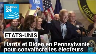 Présidentielle américaine  Harris et Biden en Pennsylvanie pour convaincre les électeurs [upl. by Beverley688]