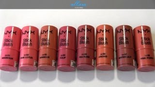 NYX Stick Blushes Live Swatches amp Review [upl. by Weinshienk]