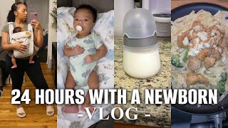 24 HOURS WITH A NEWBORN VLOG  Spend The Day With Us  6 Weeks Postpartum  Exclusively Pumping [upl. by Annat]