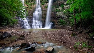 Buffalo National River Arkansas  Visit Twin Falls Waterfall  4K Drone [upl. by Nednil]