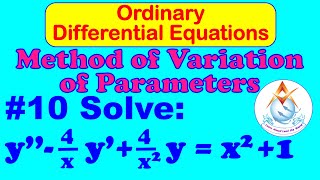 MethodofvariationofparametersProblem 10 OrdinaryDifferentialEquation D²4x D4x²yx²1 [upl. by Clynes]