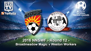 2016 NNSWF  Round 12  Broadmeadow Magic v Weston Workers [upl. by Ziladnerb234]