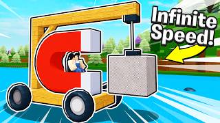 GIANT MAGNET CAR to travel at HYPERSPEED Roblox Build a Boat [upl. by Arlyn498]